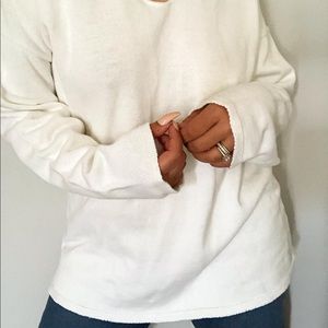 White knitted sweater